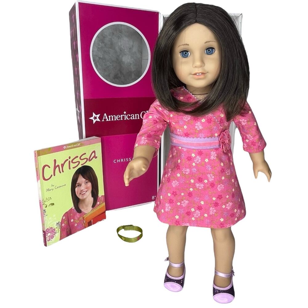 American Girl Of Year Chrissa Doll Meet Outfit Dress Shoes Panties Book Bracelet